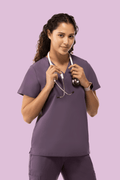 Aura One Pocket Top Dewberry - Vaayu Scrubs 