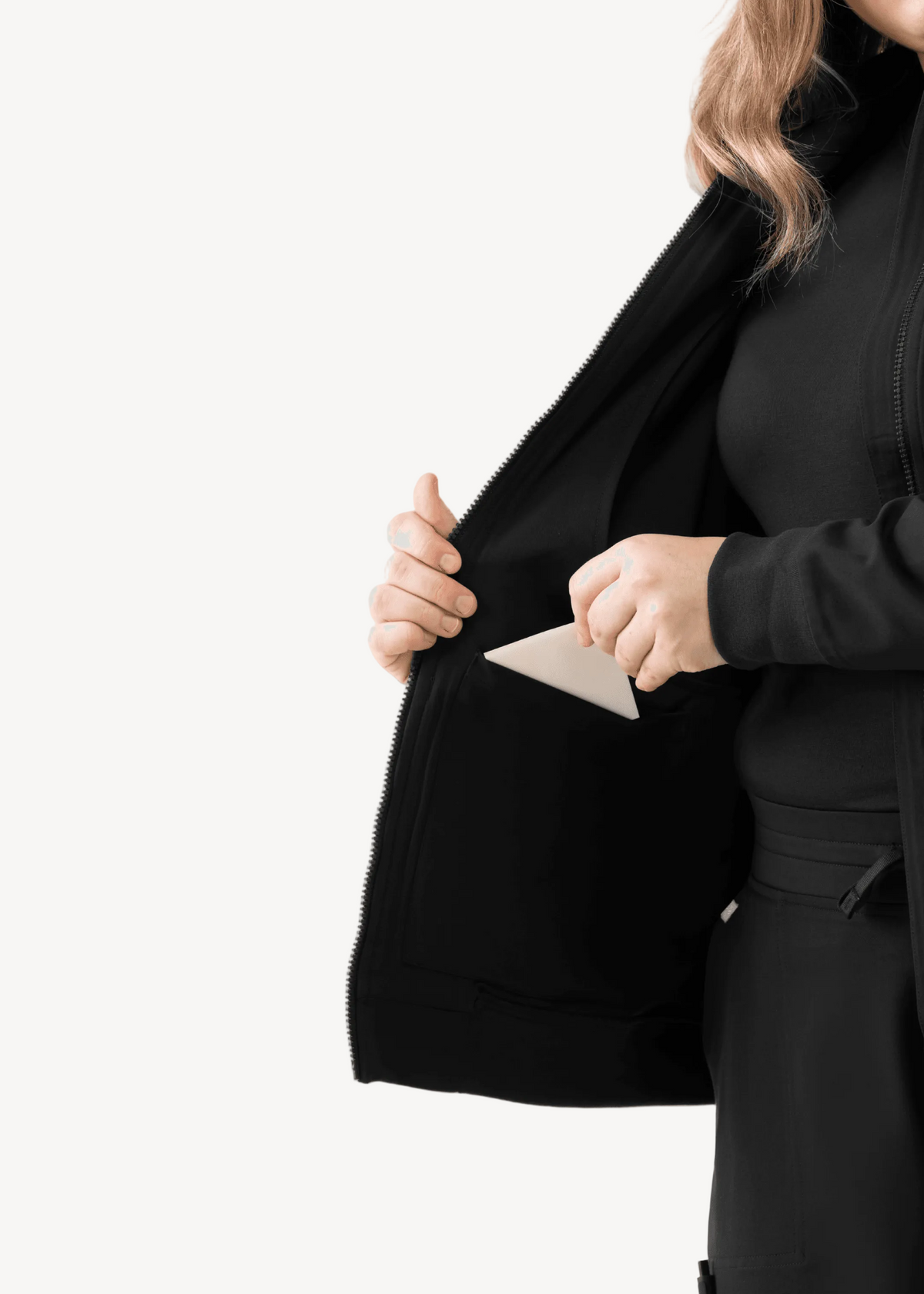 Women's Scrub Jacket Black - Vaayu Scrubs 
