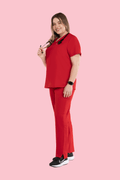 Aura One Pocket Top Red - Vaayu Scrubs 