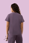 Halo Two Pocket Slim Top Dewberry - Vaayu Scrubs 