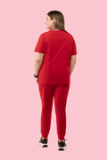 Prana Three Pocket Top Red - Vaayu Scrubs 