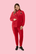 Women's Scrub Jacket Red - Vaayu Scrubs 
