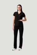 Prana Three Pocket Top Black - Vaayu Scrubs 