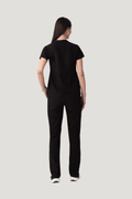 Halo Two Pocket Slim Top Black - Vaayu Scrubs 
