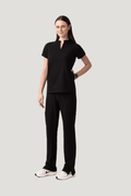 Halo Two Pocket Slim Top Black - Vaayu Scrubs 