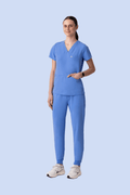 Prana Three Pocket Top Ceil Blue - Vaayu Scrubs 