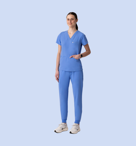 Prana Three Pocket Top Ceil Blue