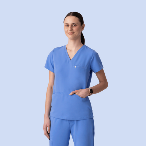 Prana Three Pocket Top Ceil Blue