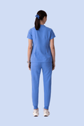 Halo Two Pocket Slim Top Ceil Blue - Vaayu Scrubs 