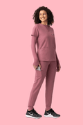 Women's High Waist Joggers Mauve - Vaayu Scrubs 