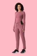 Women's High Waist Joggers Mauve - Vaayu Scrubs 