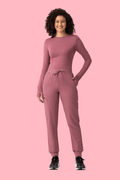 Women's High Waist Joggers Mauve - Vaayu Scrubs 