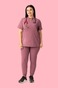 Women's High Waist Joggers Mauve - Vaayu Scrubs 