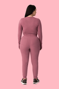 Women's High Waist Joggers Mauve - Vaayu Scrubs 