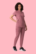 Women's High Waist Joggers Mauve - Vaayu Scrubs 