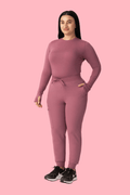 Women's High Waist Joggers Mauve - Vaayu Scrubs 