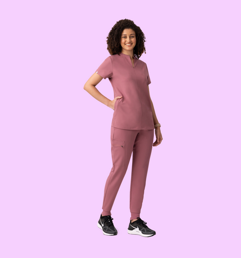 Halo Two Pocket Slim Top Mauve