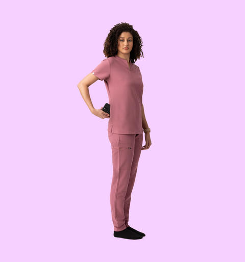 Halo Two Pocket Slim Top Mauve