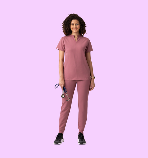 Halo Two Pocket Slim Top Mauve