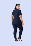 Halo Two Pocket Slim Top Navy - Vaayu Scrubs 