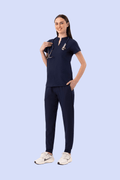 Halo Two Pocket Slim Top Navy - Vaayu Scrubs 