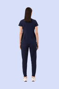 Halo Two Pocket Slim Top Navy - Vaayu Scrubs 