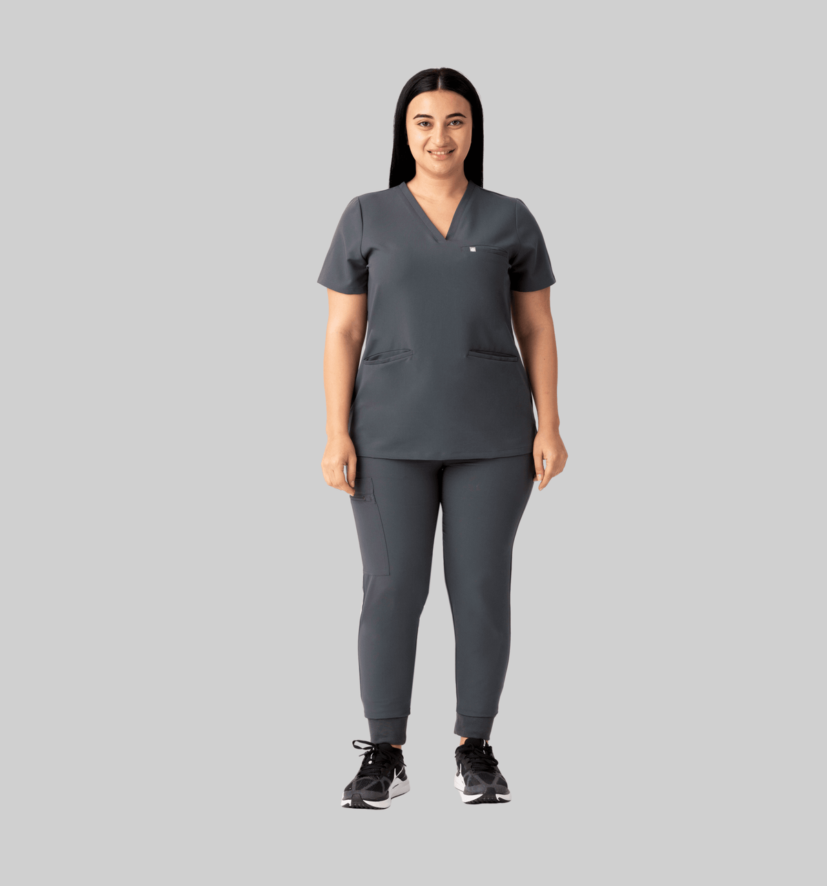 Prana Three Pocket Top Pewter - Vaayu Scrubs 