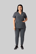 Prana Three Pocket Top Pewter - Vaayu Scrubs 