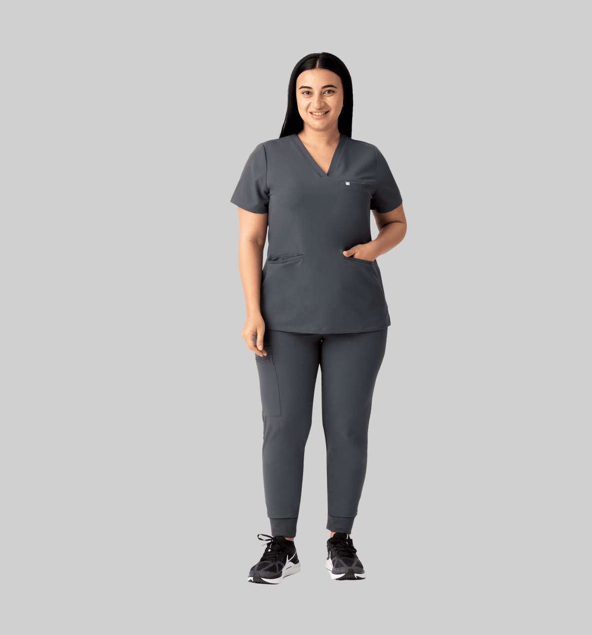 Prana Three Pocket Top Pewter - Vaayu Scrubs 