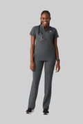 Halo Two Pocket Slim Top Pewter - Vaayu Scrubs 