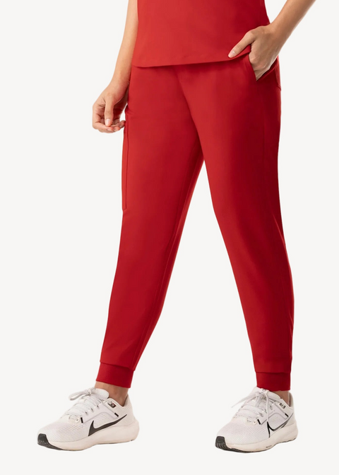 High Waist Joggers Red
