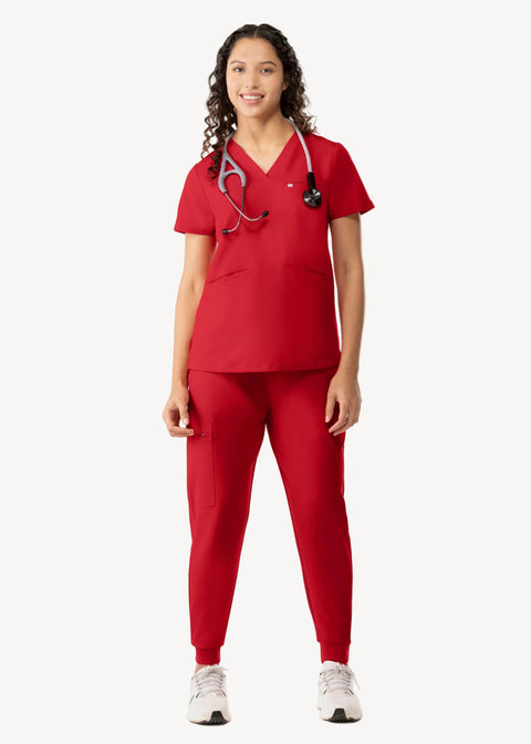 High Waist Joggers Red