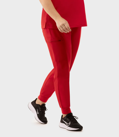 Women's High Waist Joggers Red