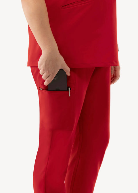 High Waist Joggers Red