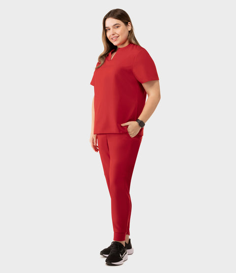 Women's High Waist Joggers Red