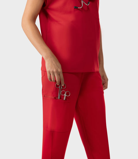 Women's High Waist Joggers Red