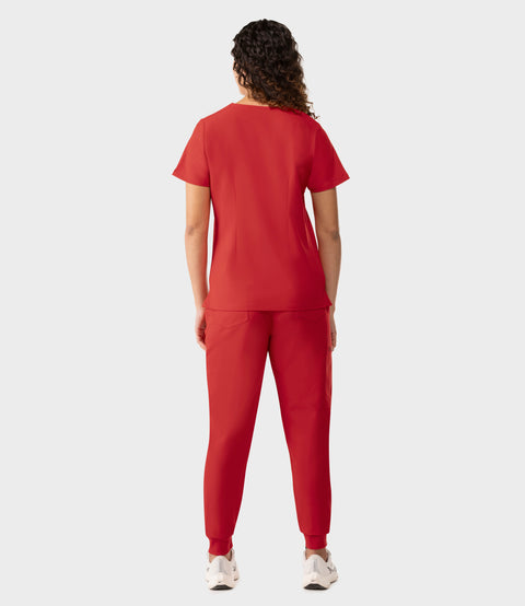 Women's High Waist Joggers Red