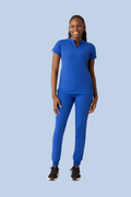 Halo Two Pocket Slim Top Royal Blue - Vaayu Scrubs 