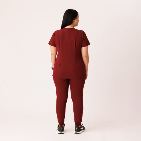 Aura One Pocket Top Burgundy