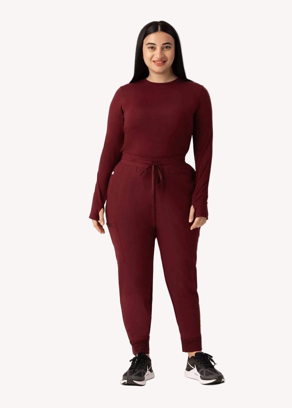 High Waist Joggers Burgundy