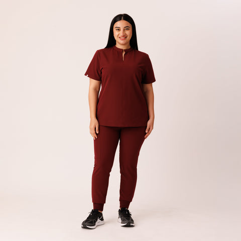 Halo Two Pocket Top Burgundy