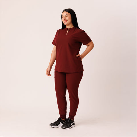 Halo Two Pocket Top Burgundy