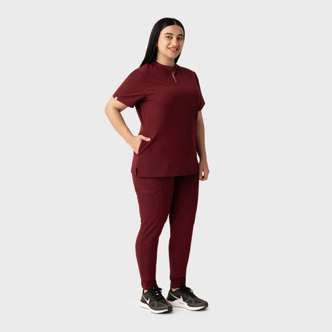 Halo Two Pocket Top Burgundy