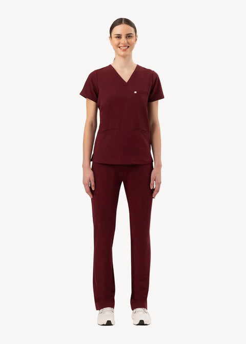 Prana Three Pocket Top Burgundy
