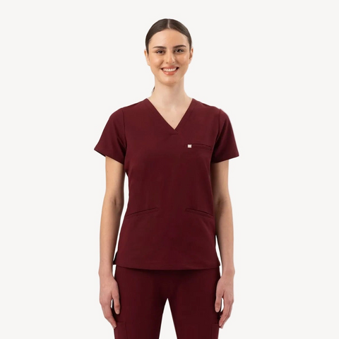 Prana Three Pocket Top Burgundy