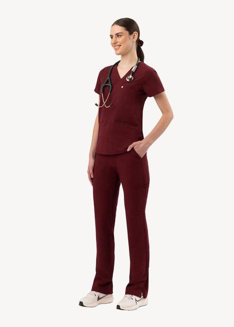 Prana Three Pocket Top Burgundy