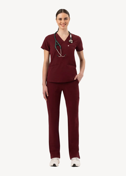 Prana Three Pocket Top Burgundy