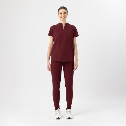 Halo Two Pocket Top Burgundy