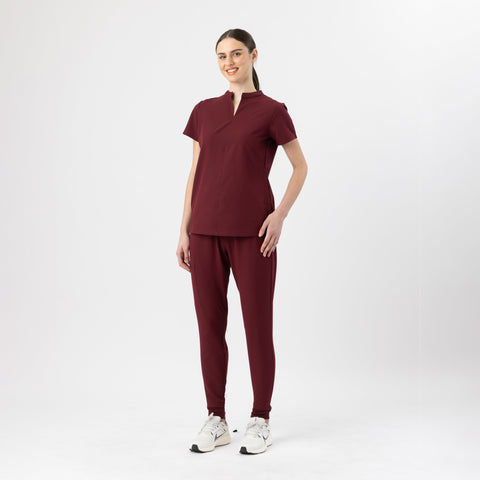 Halo Two Pocket Top Burgundy