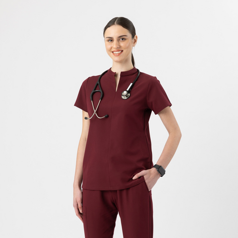 Halo Two Pocket Top Burgundy